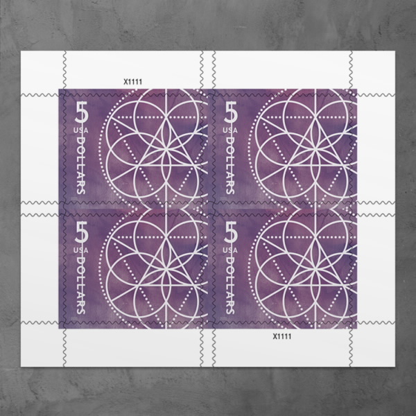 2022 $5 Floral Geometry Stamps 2022 $5 Floral Geometry Stamps - Image 1