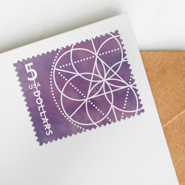 2022 $5 Floral Geometry Stamps 2022 $5 Floral Geometry Stamps - Image 2