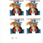 1998 22c Uncle Sam Stamps