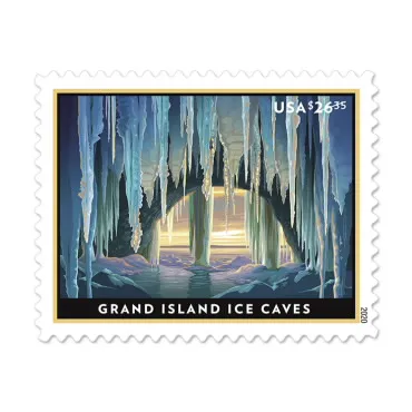 2020 Grand Island Ice Cave Express Priority Stamps 2020 Grand Island Ice Cave Express Priority Stamps - Image 1