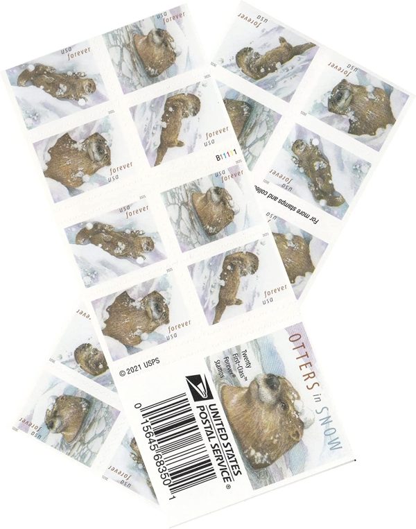 Otters in Snow Stamps Otters in Snow Stamps - Image 3