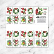 2025 Holiday Cheer Stamps, Holiday Cheer Forever Stamps 2025, USPS Holiday Cheer Stamps 2025, 2025 holiday postage stamps, Holiday Cheer stamps with cardinals, Holiday Cheer stamps with wreath, 2025 holiday cards with stamps