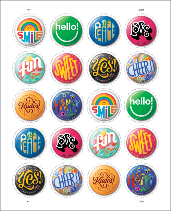 Pinback Buttons 2024 Stamps Pinback Buttons 2024 Stamps - Image 1