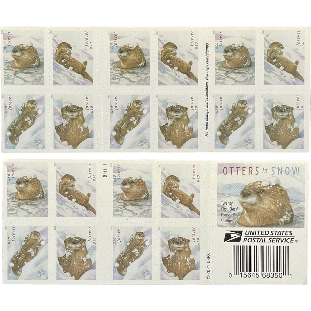 Otters in Snow Stamps Otters in Snow Stamps - Image 4