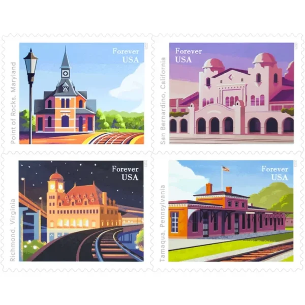 Railroad Stations Stamps Railroad Stations Stamps - Image 1